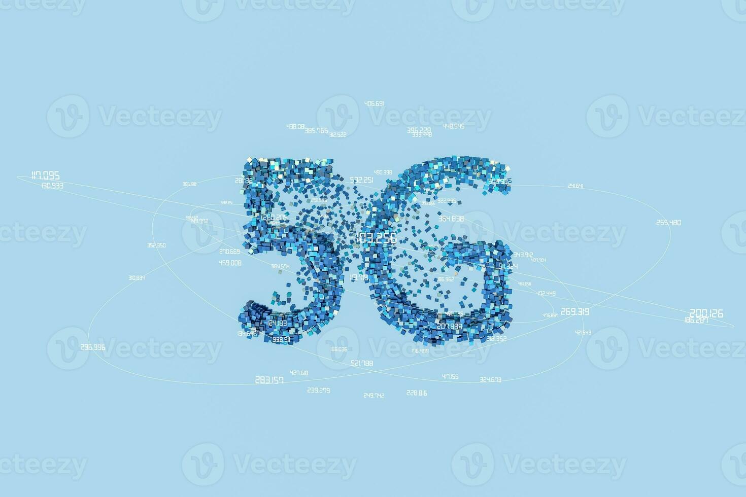 5G font design, 3d rendering photo