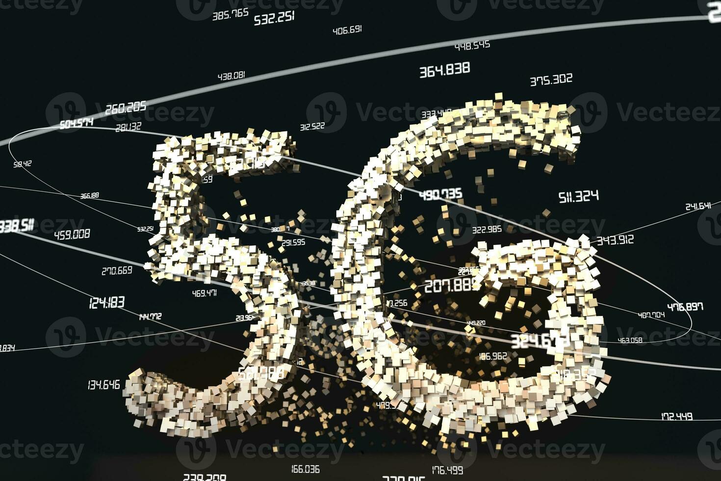 5G font design, 3d rendering photo
