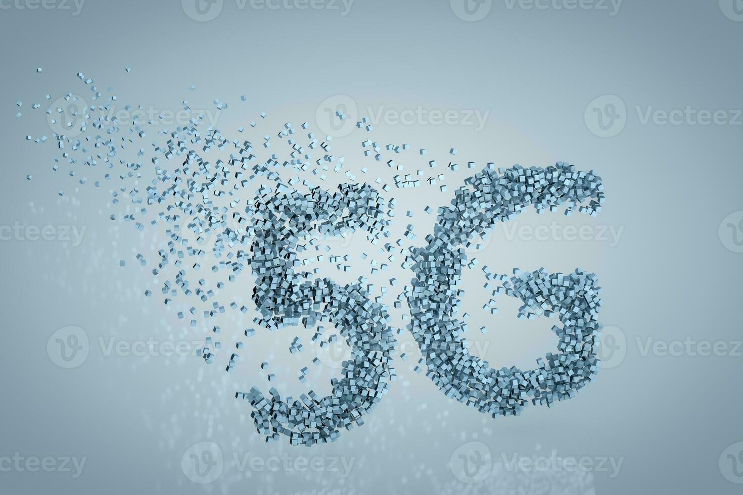 5G font design, 3d rendering photo