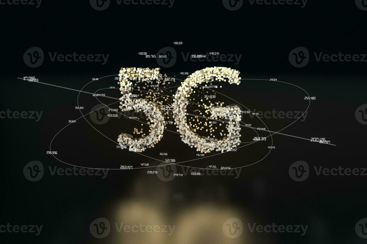 5G font design, 3d rendering photo