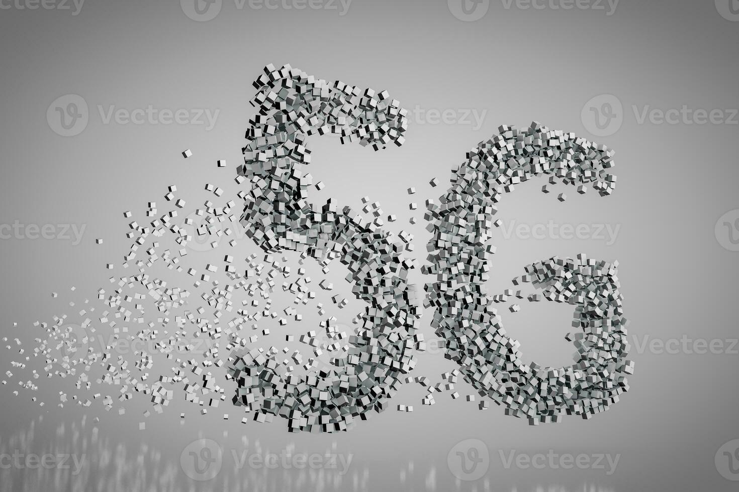 5G font design, 3d rendering photo