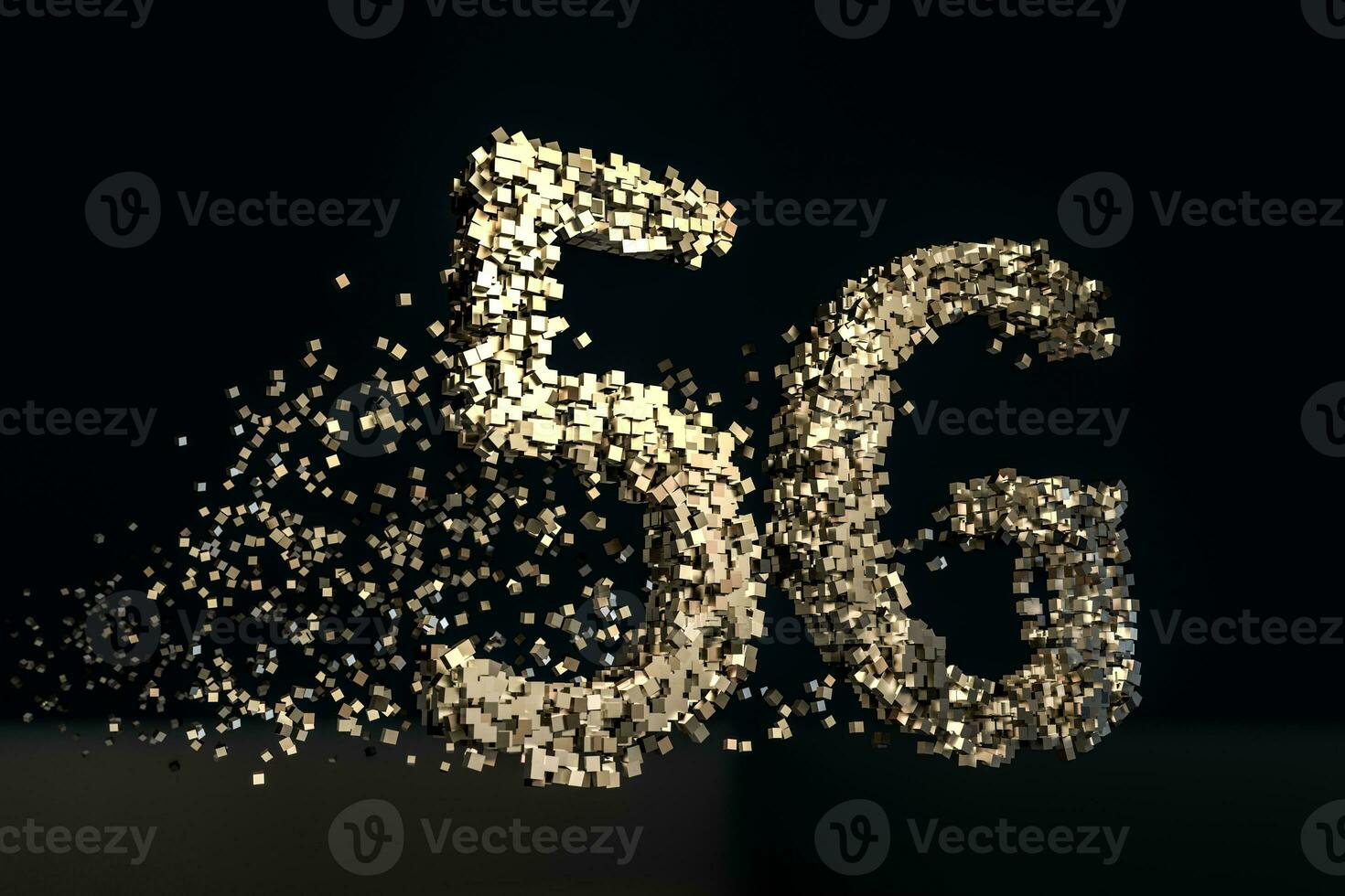 5G font design, 3d rendering photo