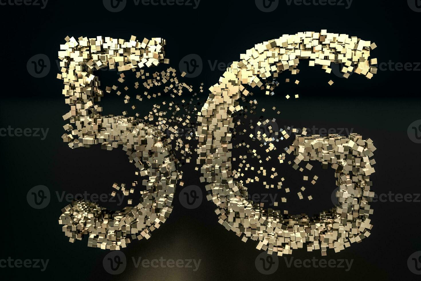 5G font design, 3d rendering photo