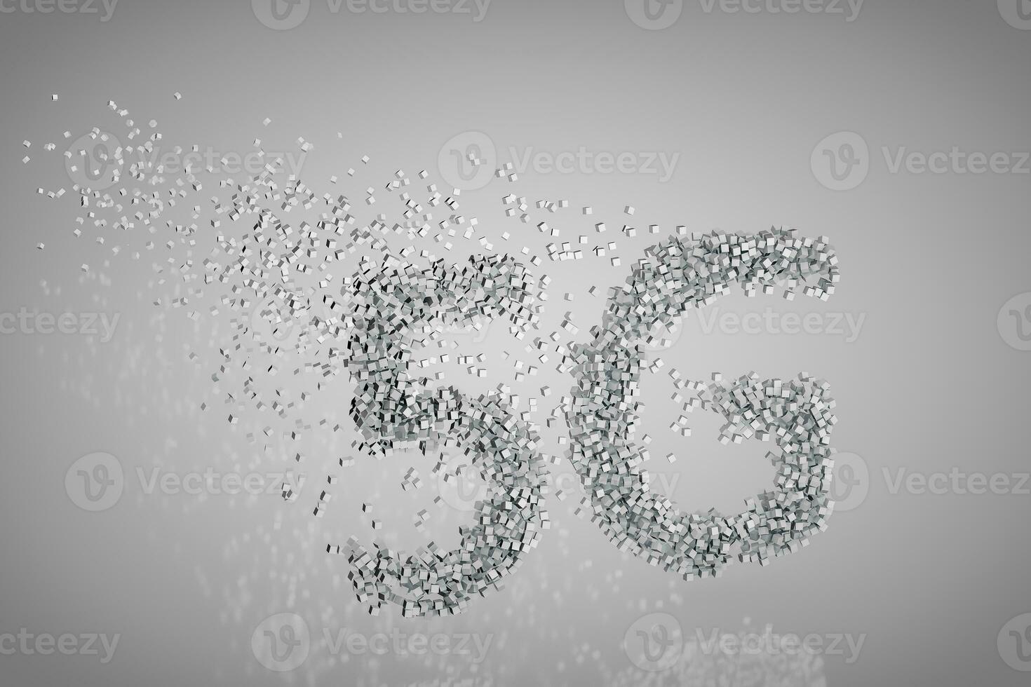 5G font design, 3d rendering photo