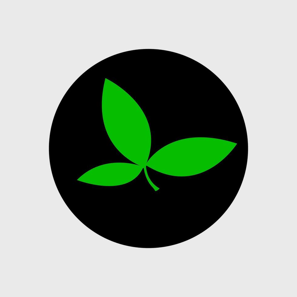 Three green Belpatra leaf vector icon.