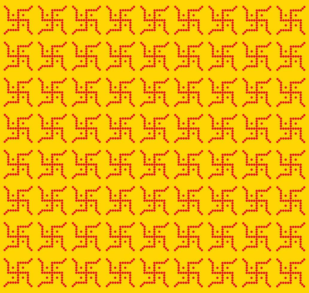 Red swastika vector background. Swastika background with yellow color..