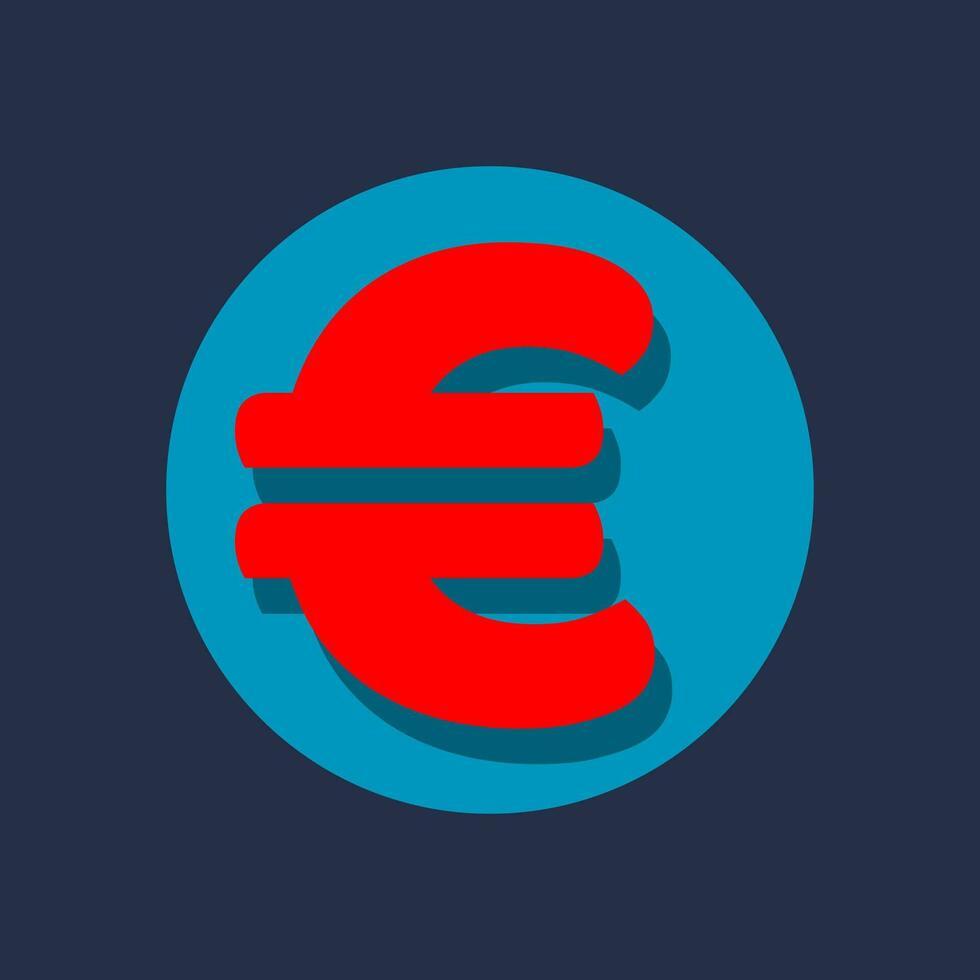 A isolated red Euro sign vector icon.