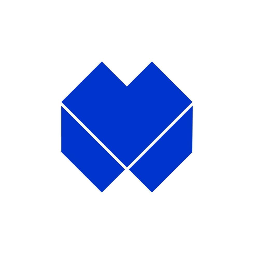 VM company name initial letters monogram in blue color. vector
