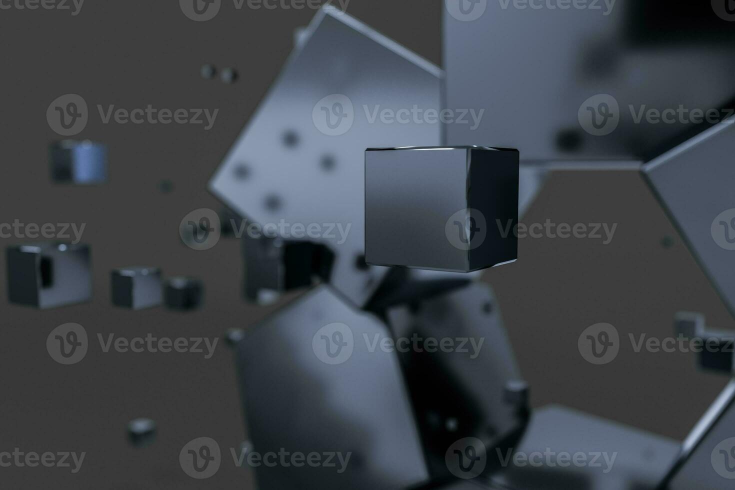 3d rendering, creative cubes with sense of science and technology photo
