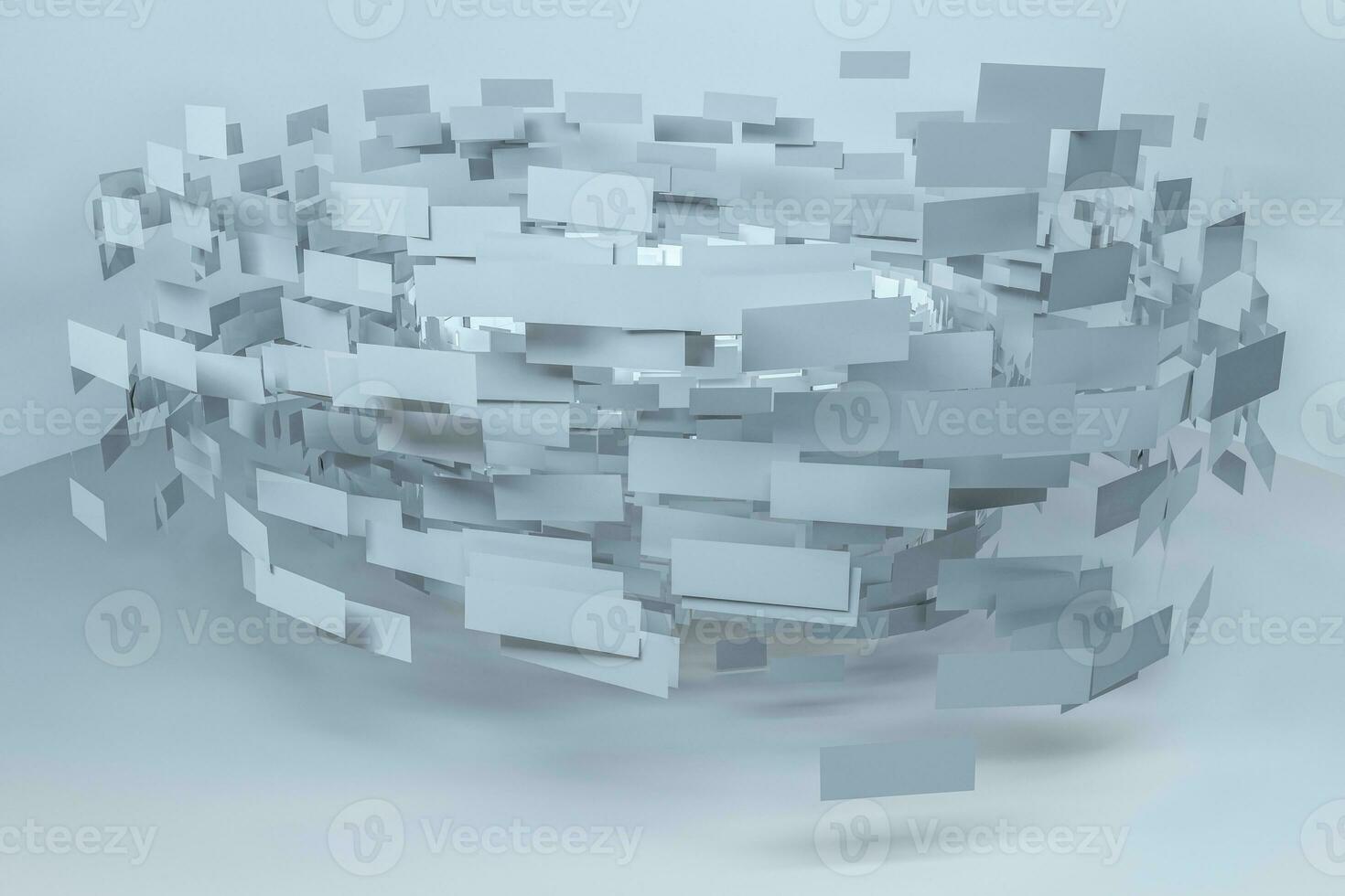 3d rendering, flow square paper, creative background photo