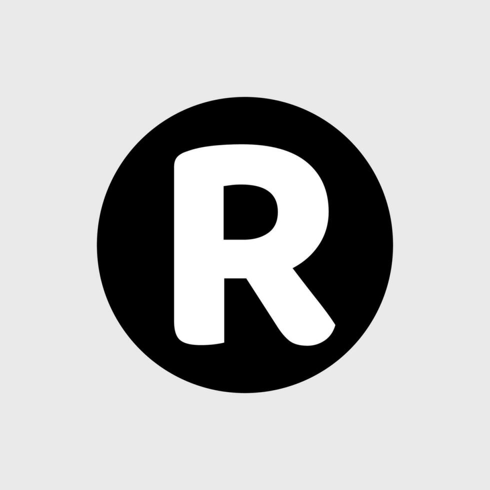 R initial of registration vector icon.