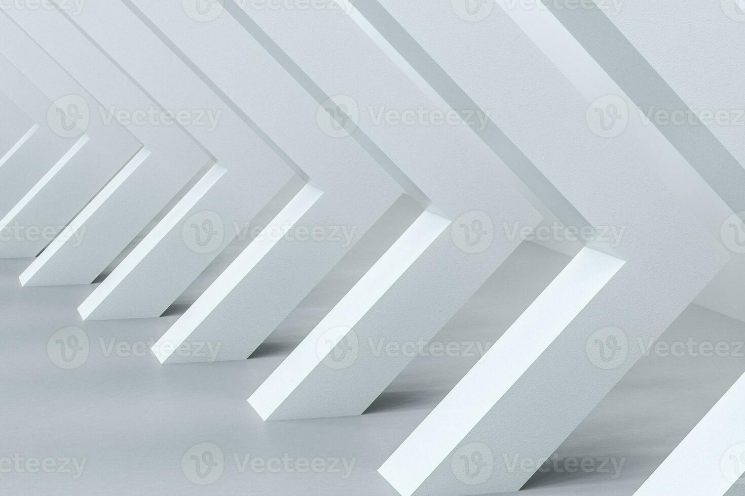 3d rendering, white interior building structure photo
