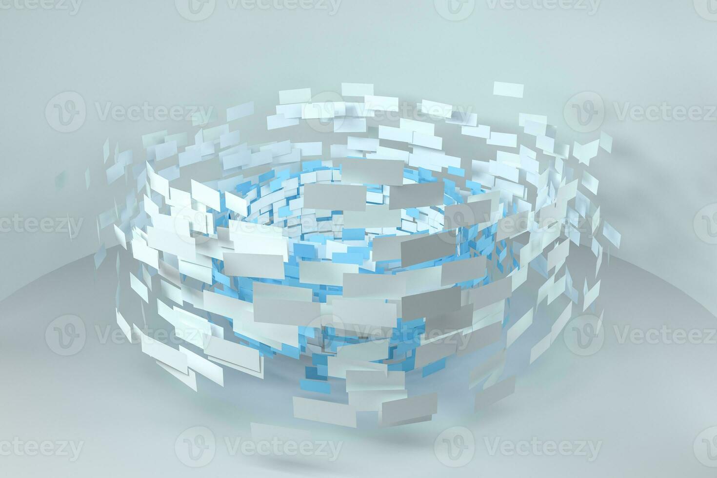 3d rendering, flow square paper, creative background photo