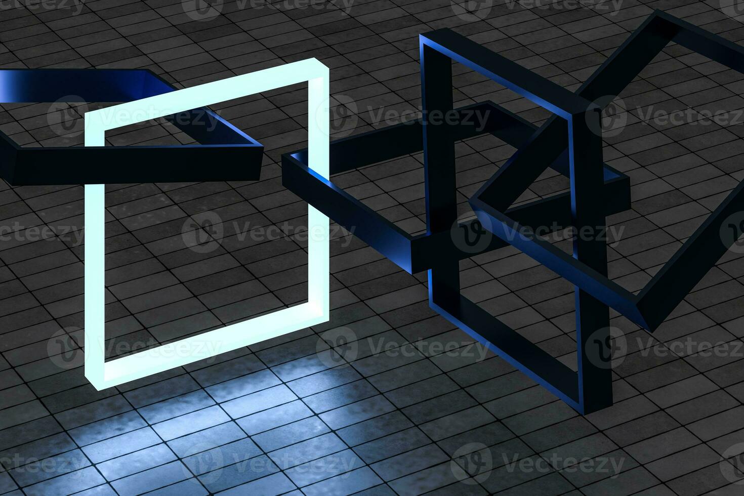 3d rendering, creative frames with sense of science and technology photo