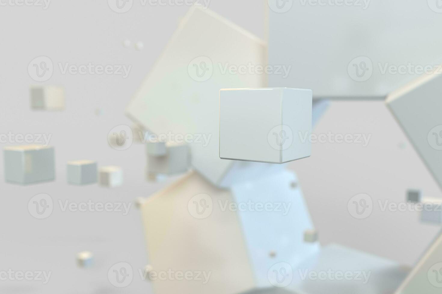 3d rendering, creative cubes with sense of science and technology photo