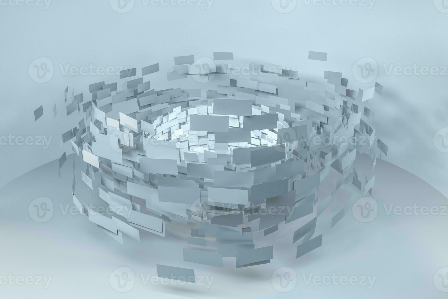 3d rendering, flow square paper, creative background photo