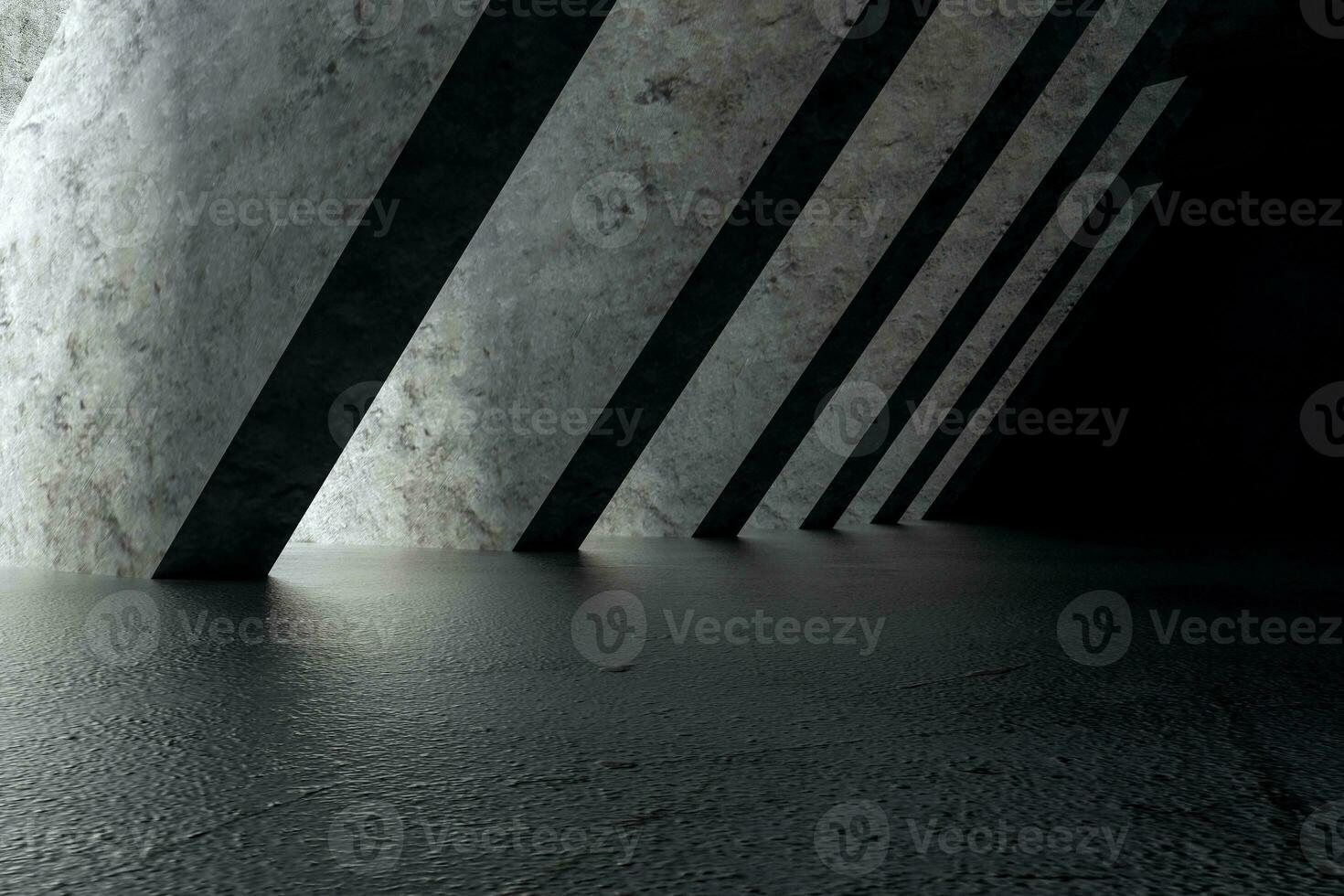 3d rendering, white interior building structure photo