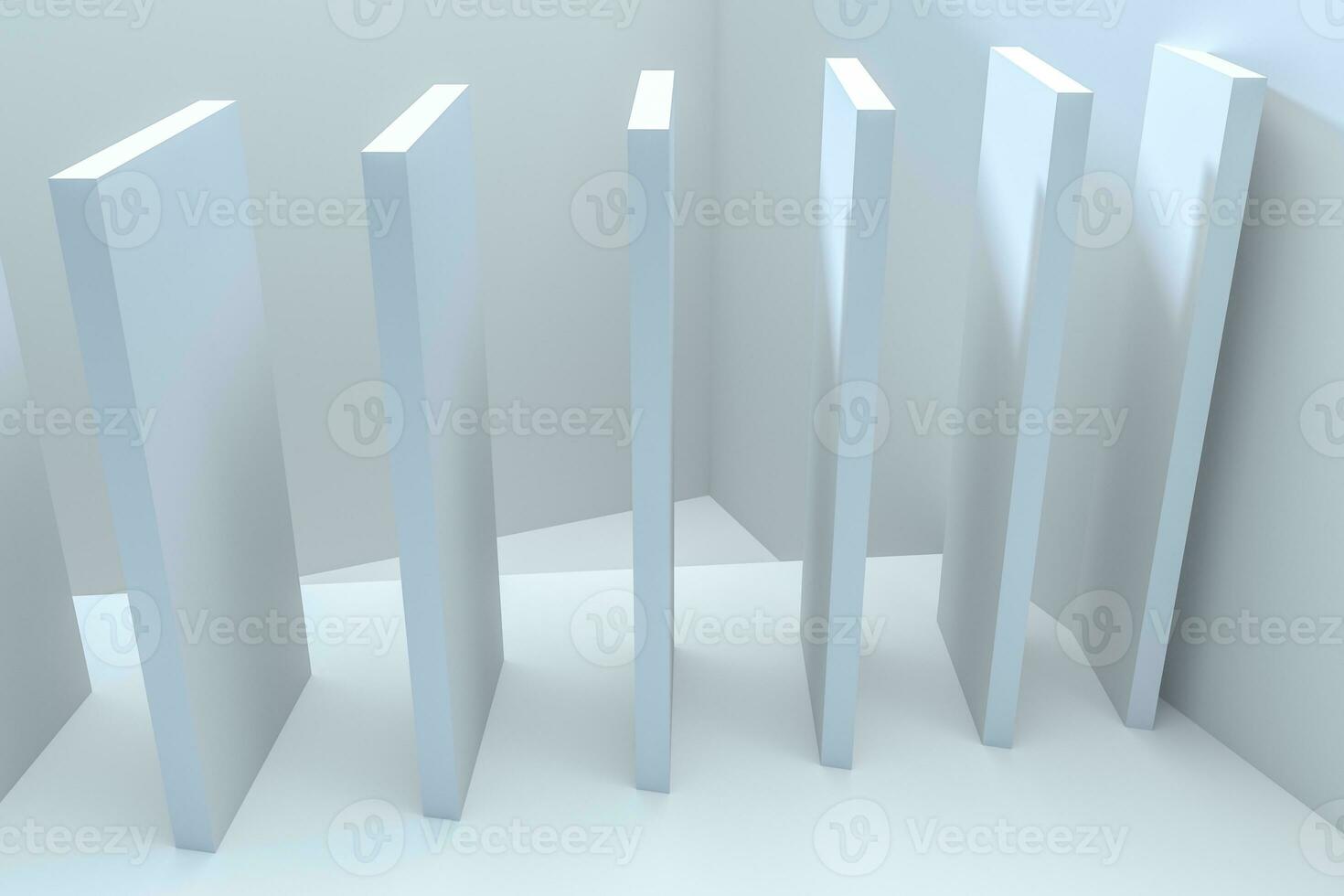 3d rendering, white interior building structure photo