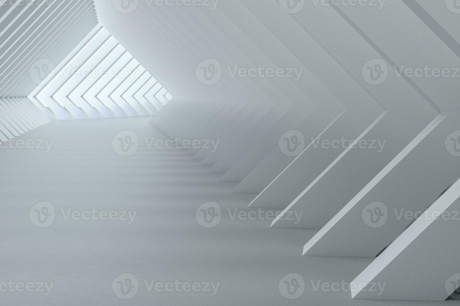 3d rendering, white interior building structure photo