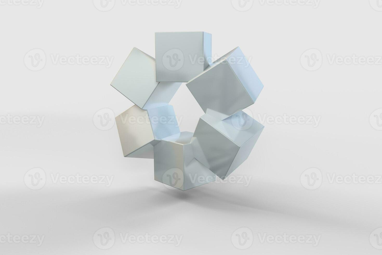 3d rendering, creative cubes with sense of science and technology photo