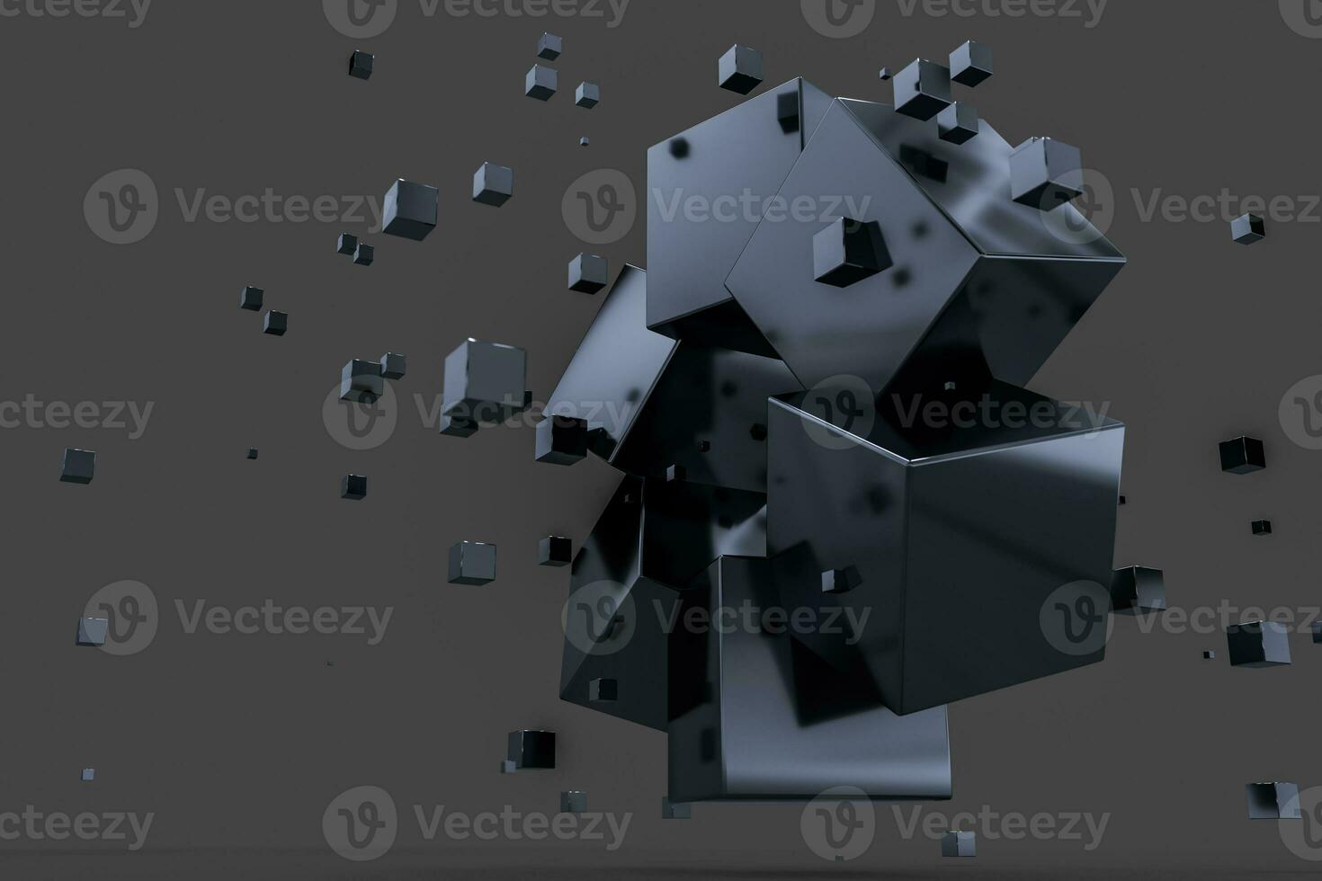 3d rendering, creative cubes with sense of science and technology photo