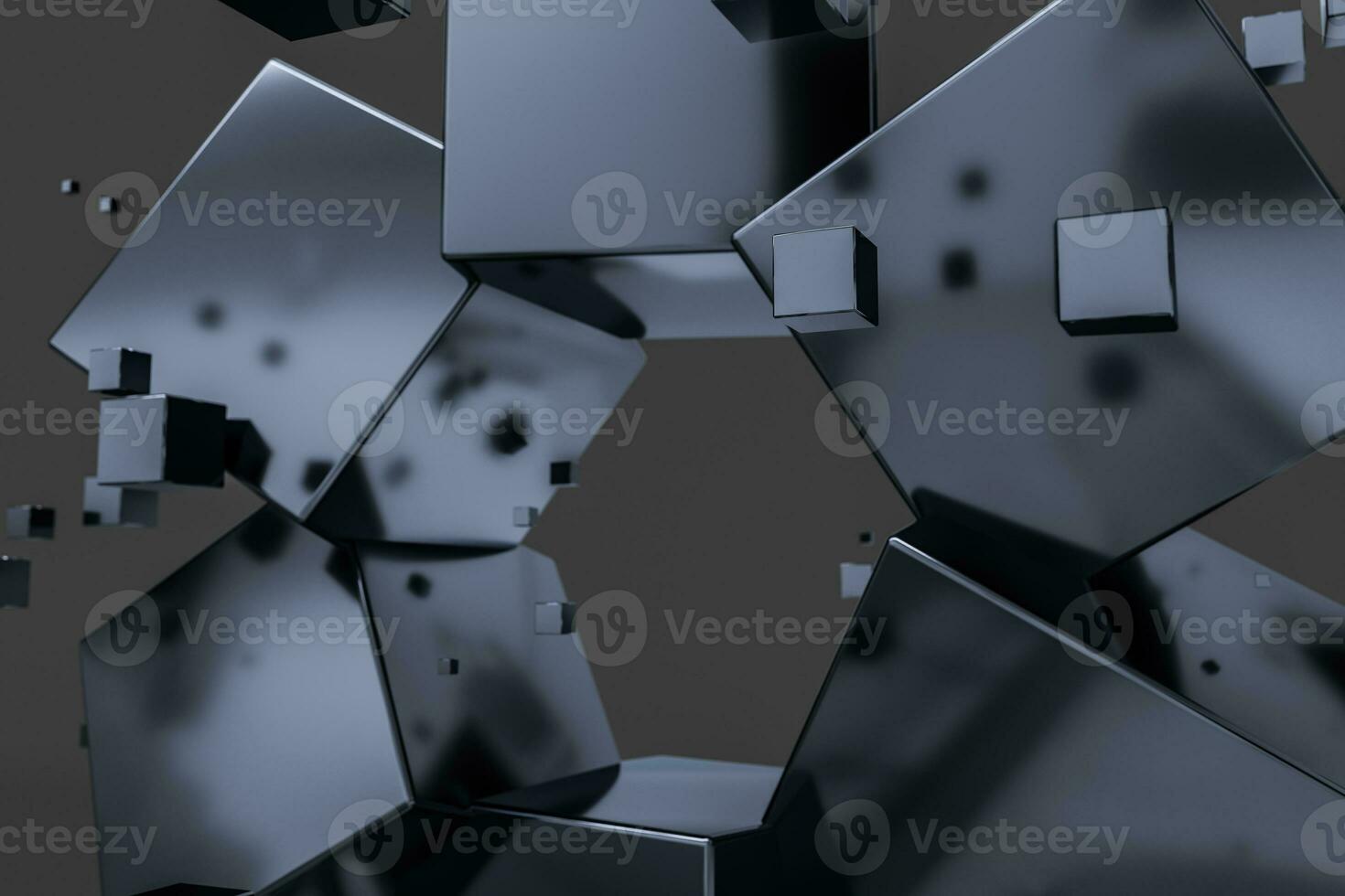 3d rendering, creative cubes with sense of science and technology photo
