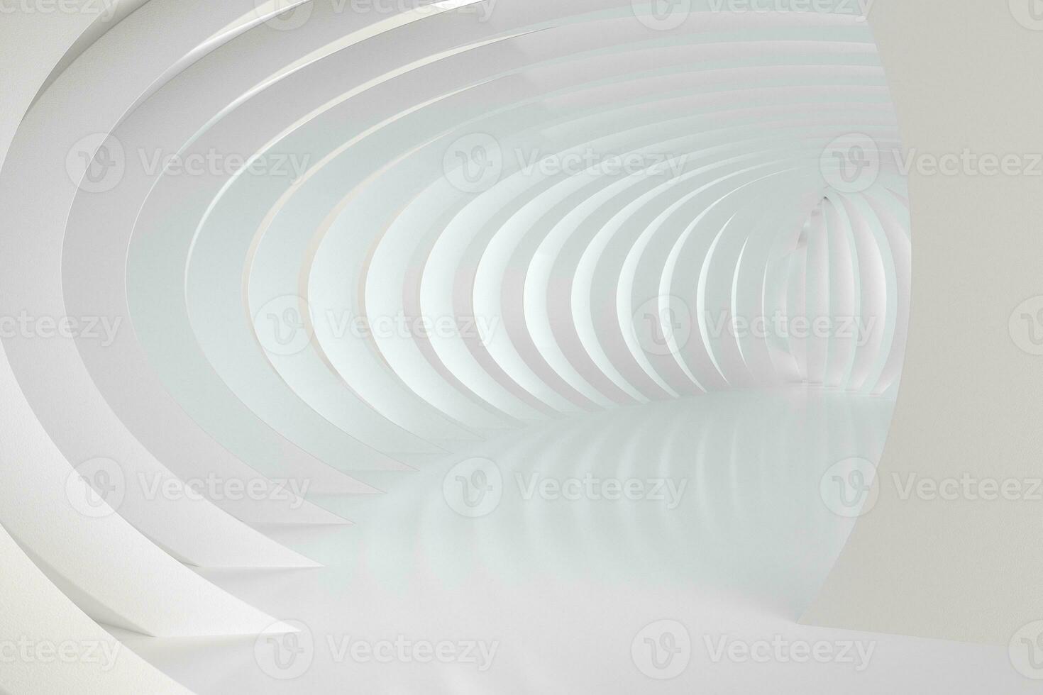 3d rendering, white interior building structure photo