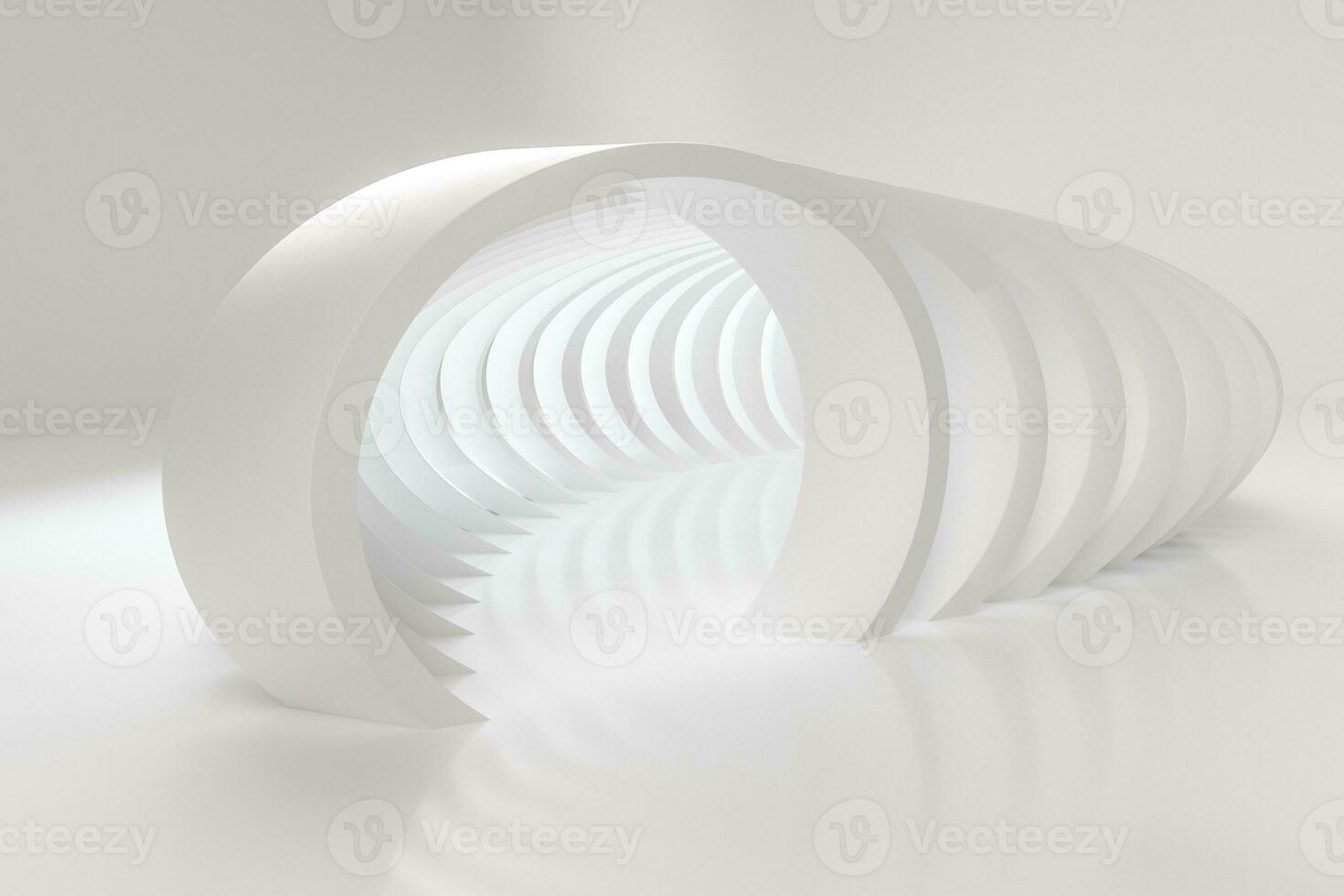3d rendering, white interior building structure photo