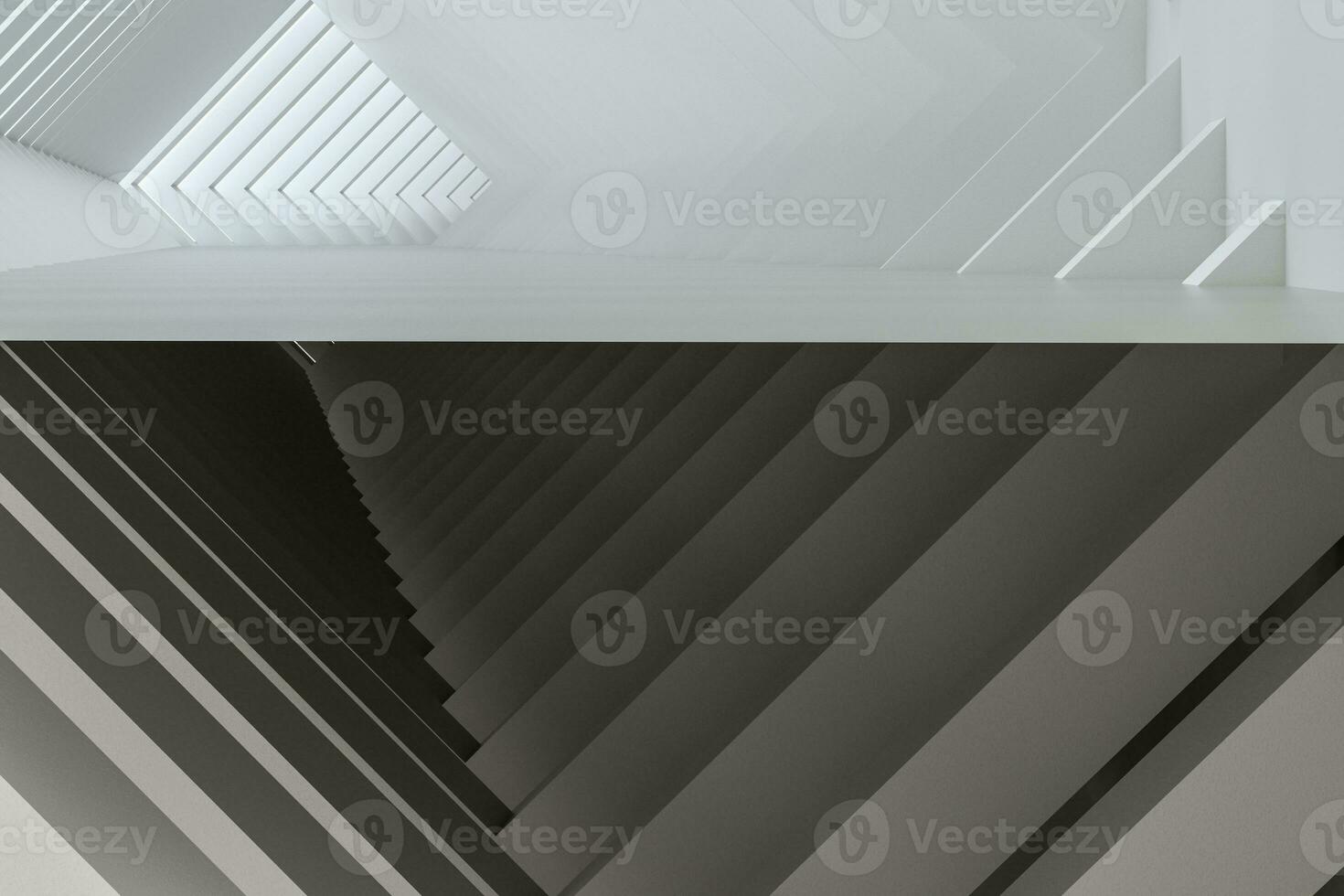 3d rendering, white interior building structure photo