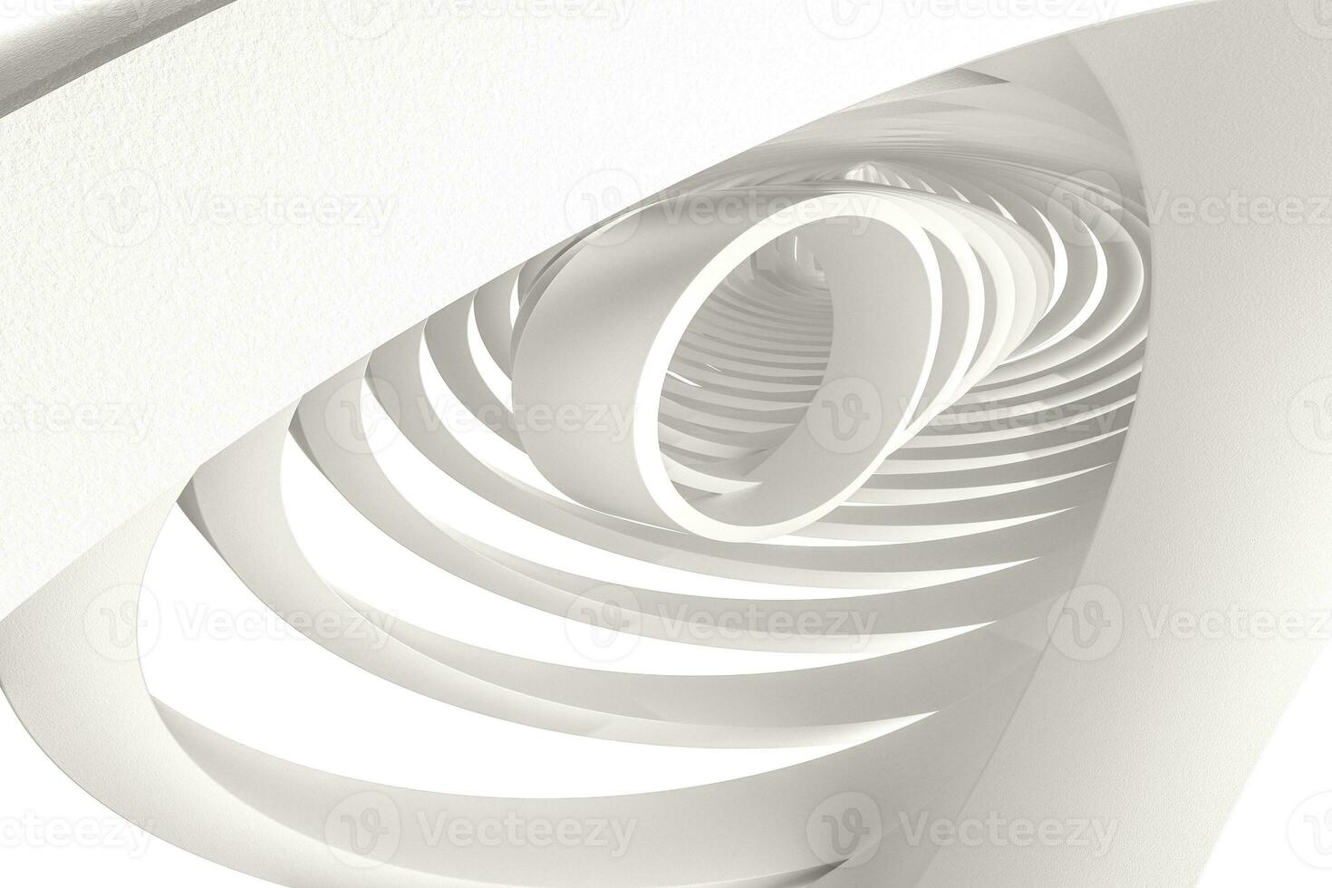 3d rendering, white interior building structure photo