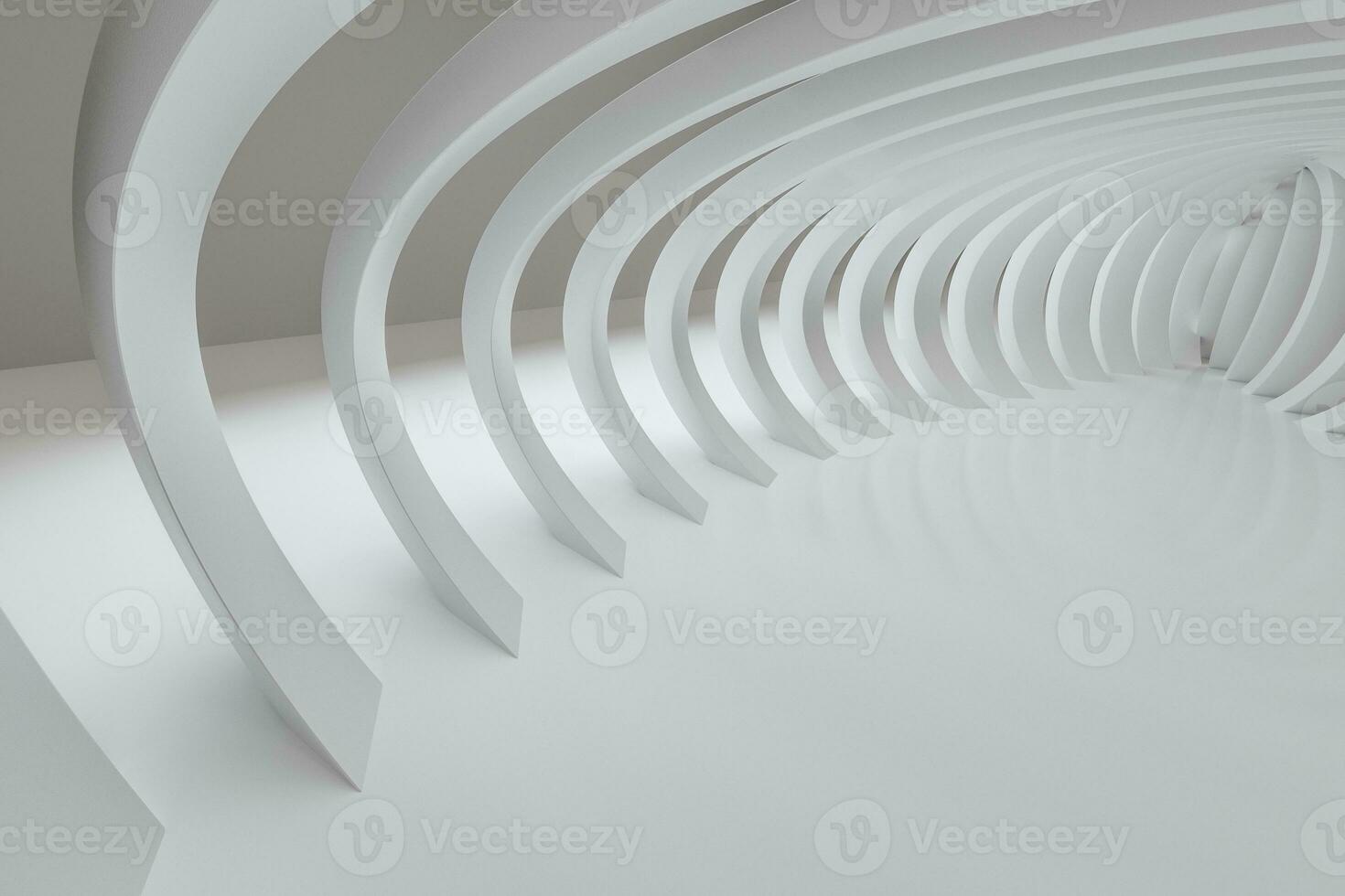 3d rendering, white interior building structure photo