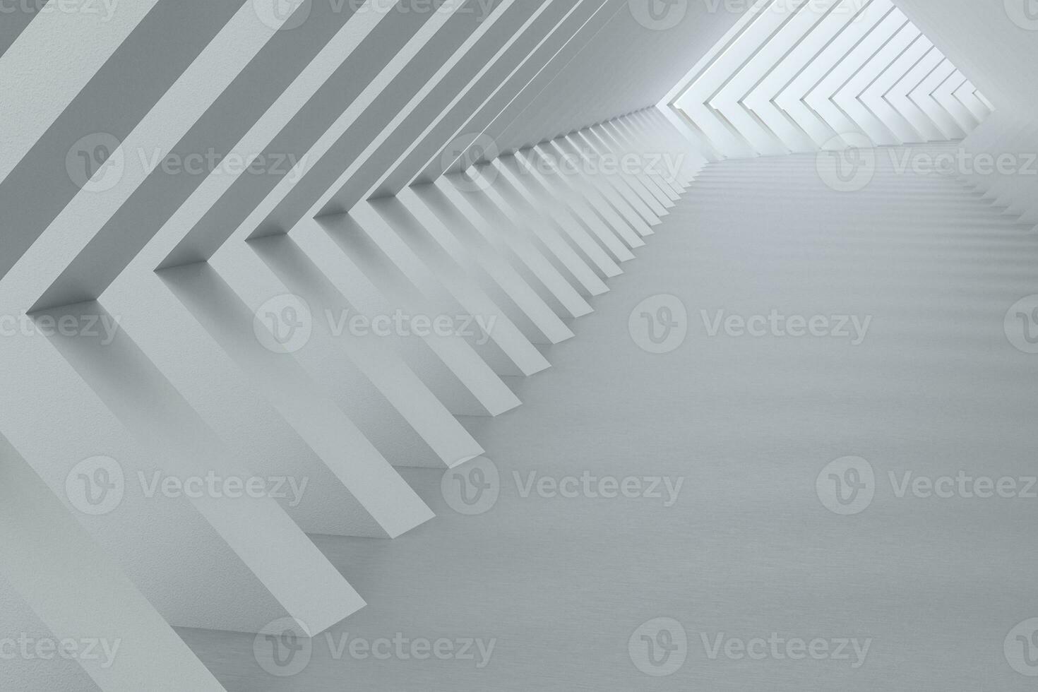 3d rendering, white interior building structure photo