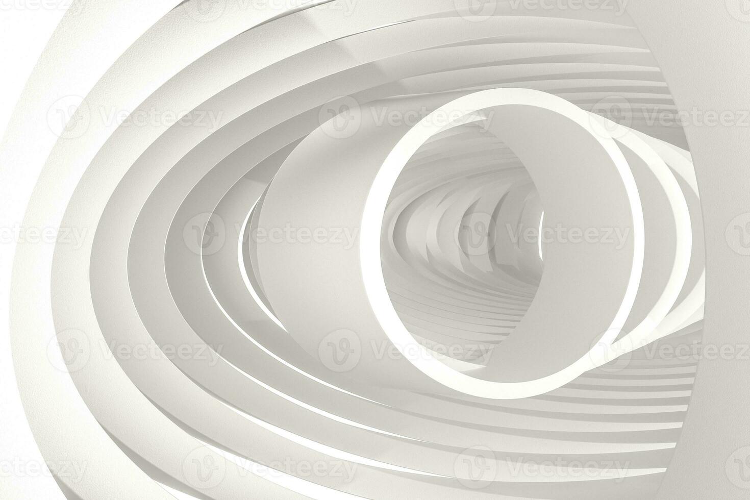 3d rendering, white interior building structure photo