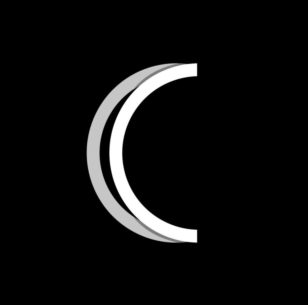 C company name name with moon icon. vector