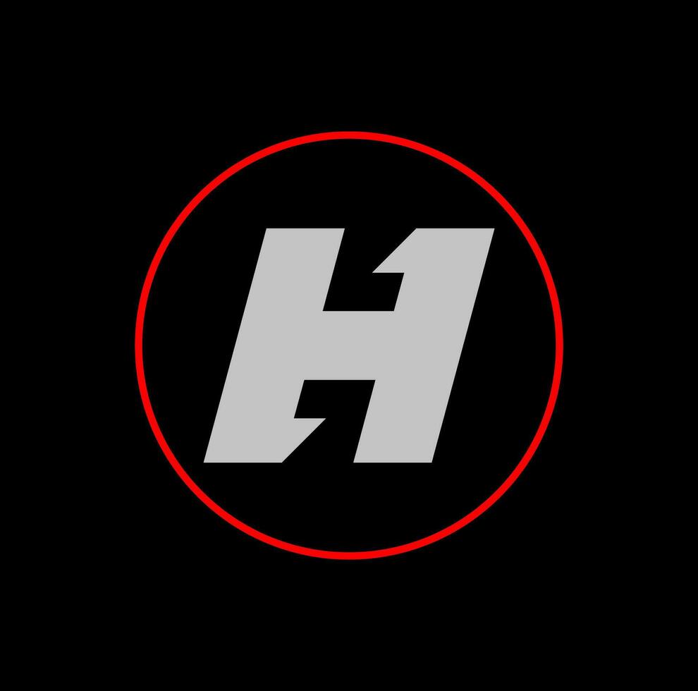 H1 typography lettering icon on black color. vector