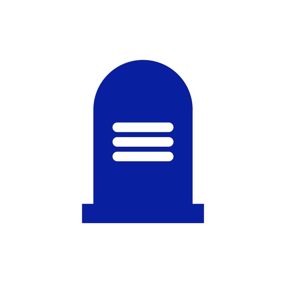 Lord shivas Shivlinga in blue color vector icon.