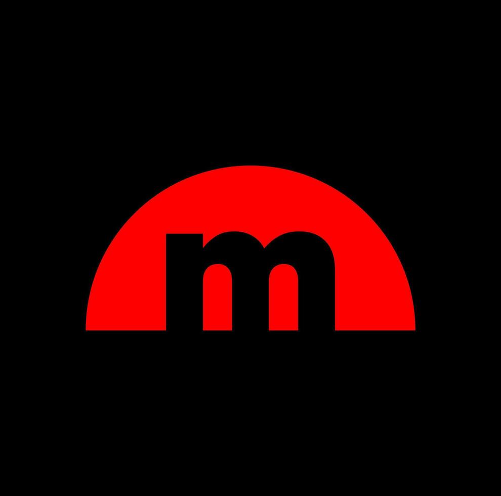 M company name in half circle. M half circle icon. vector