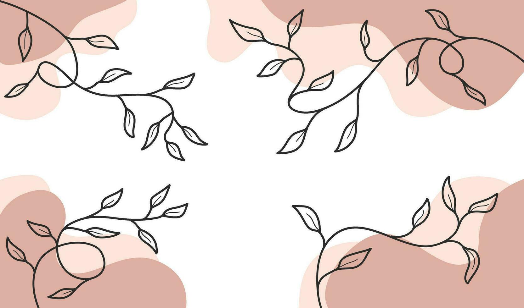 resumen floral estético antecedentes con orgánico formas y hojas. estético hoja pastel antecedentes. estético escritorio fondo de pantalla. líquido forma Arte plantillas con floral elementos. vector