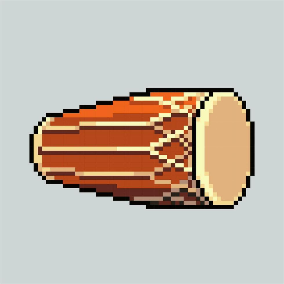 Pixel art illustration Kendang. Pixelated Gendang. Kendang Traditional Drum music icon pixelated for the pixel art game and icon for website and video game. old school retro. vector