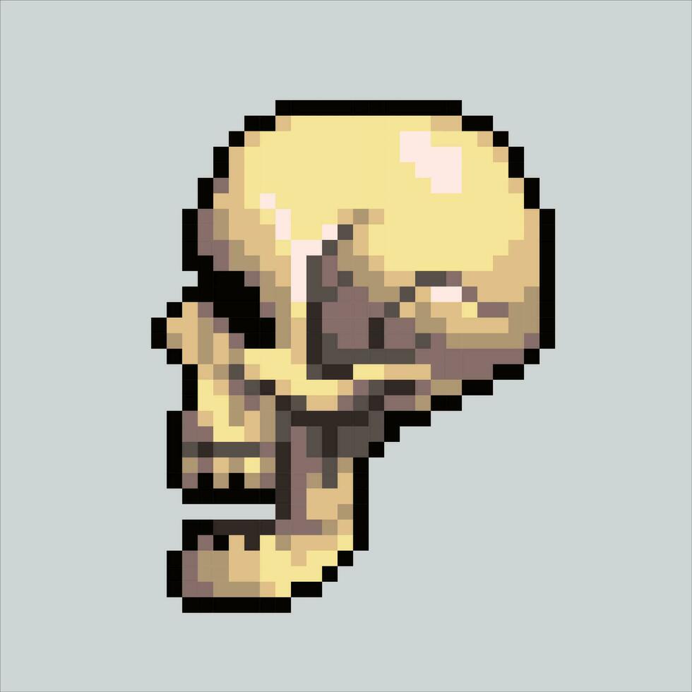 Pixel art illustration Skull. Pixelated Skull. Skull head icon pixelated for the pixel art game and icon for website and video game. old school retro. vector