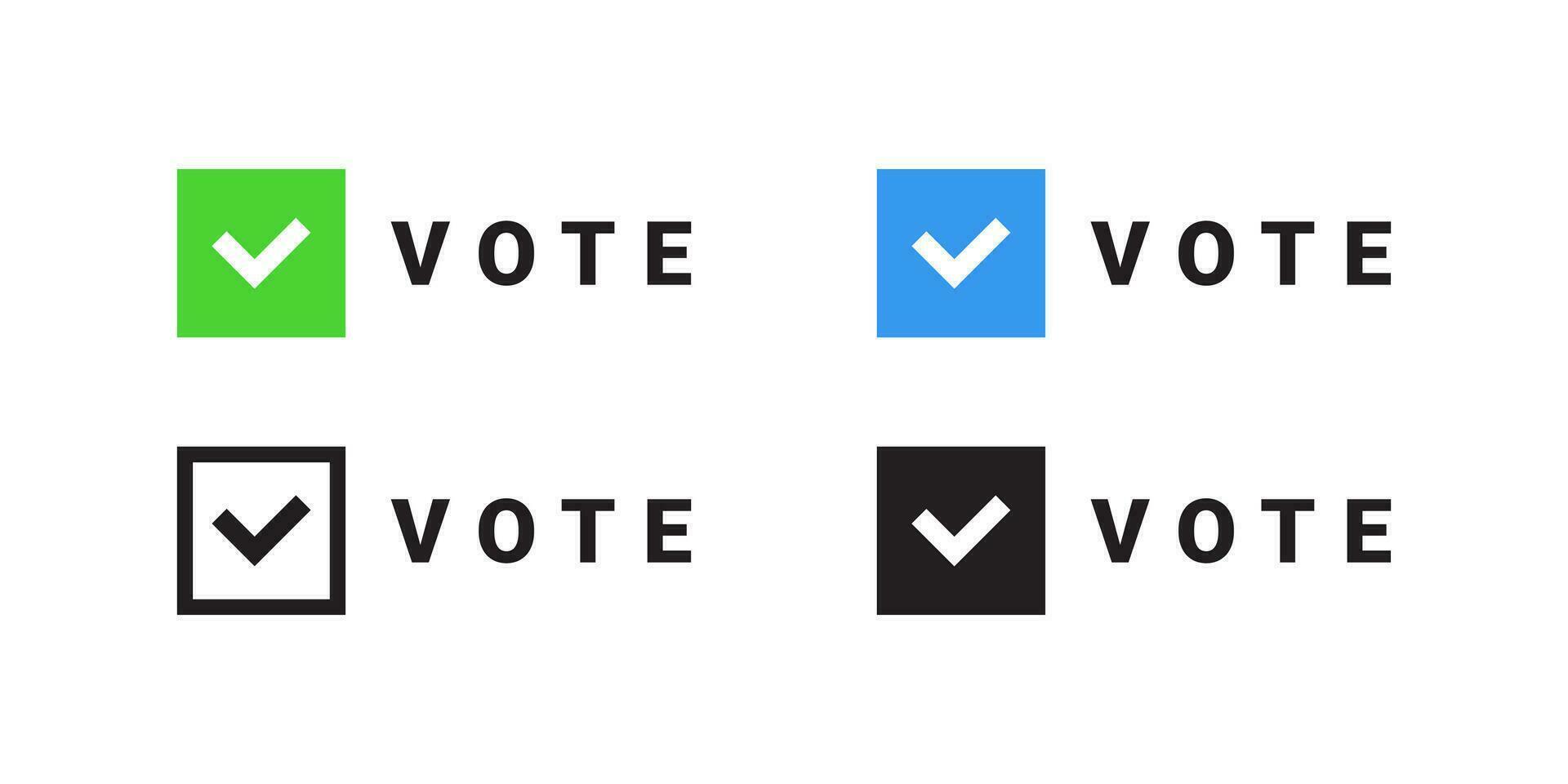 Vote check mark icons. Check mark signs. Vector scalable graphics