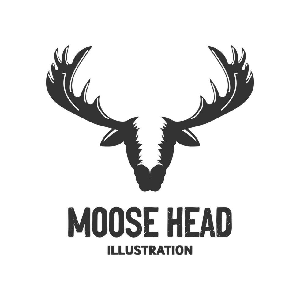 Vintage Moose Elk Head Illustration Template Vector