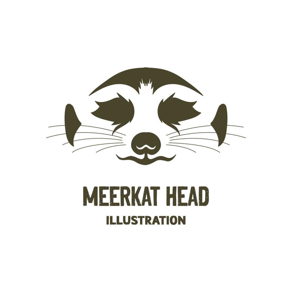 Simple Minimalist African Meerkat Head Face Illustration vector