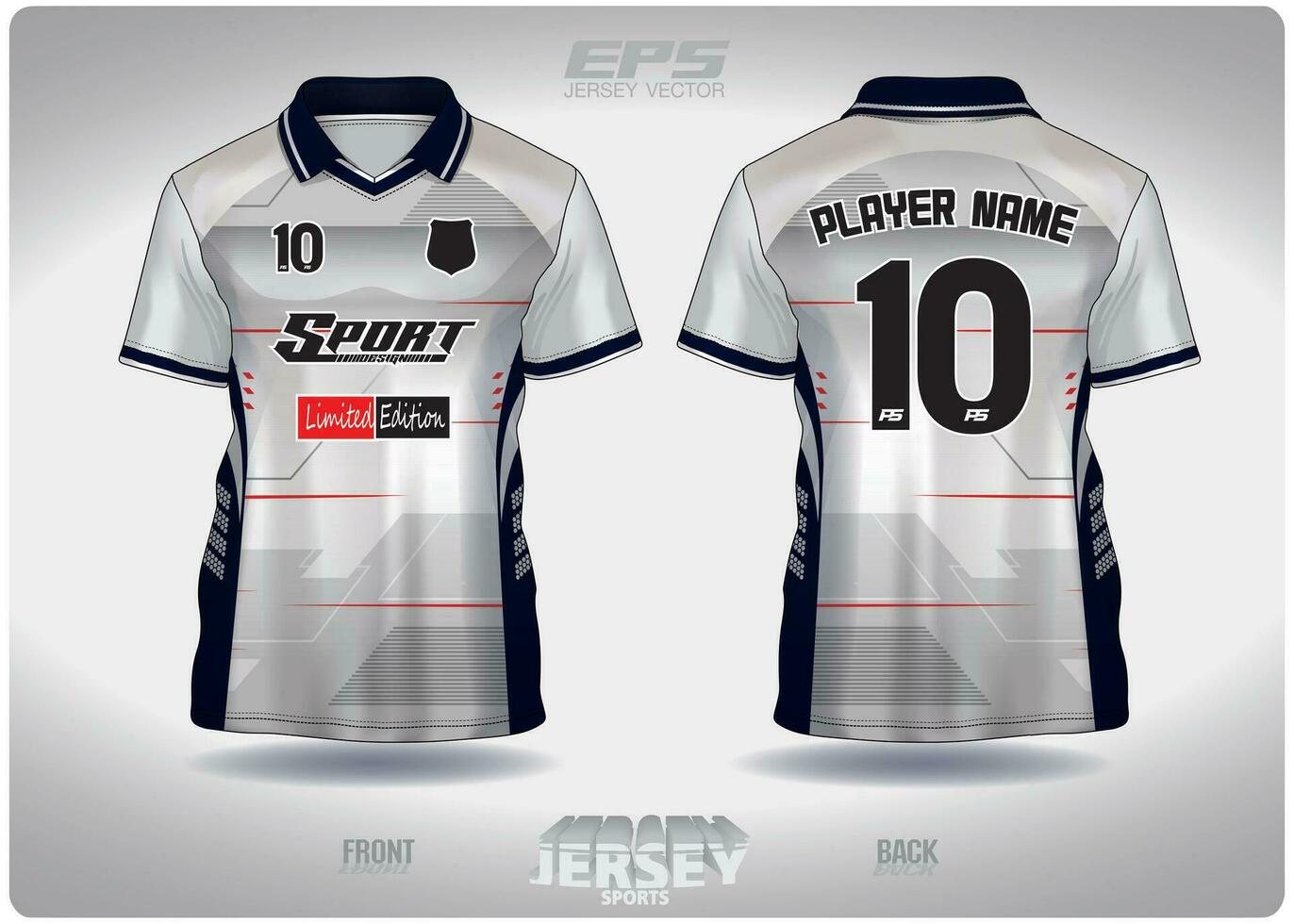 EPS jersey sports shirt vector.red blue white technology pattern design, illustration, textile background for V-neck poloshirt, football jersey poloshirt vector
