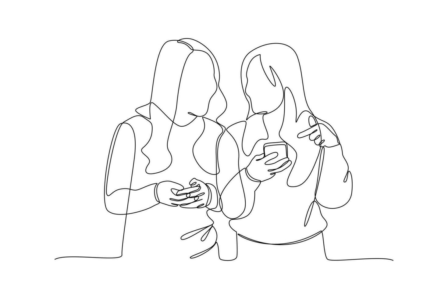 Continuous one line drawing Concept of Neighbors sharing things and helping each other. Doodle vector illustration.