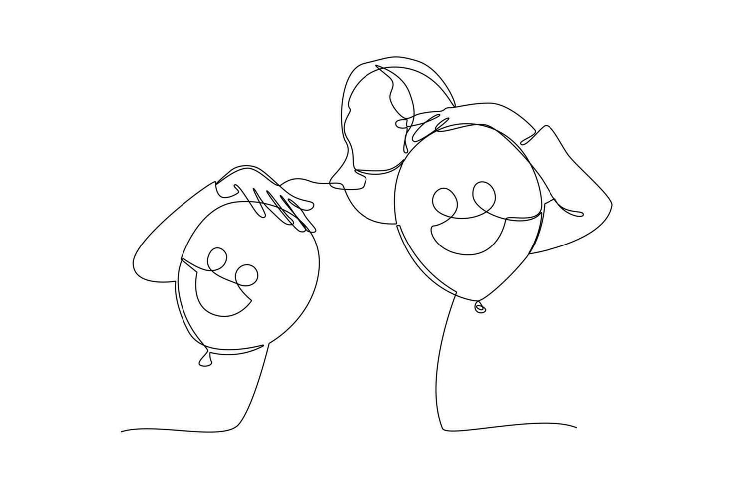 One continuous line drawing of World smile day concept. Doodle vector illustration in simple linear style.