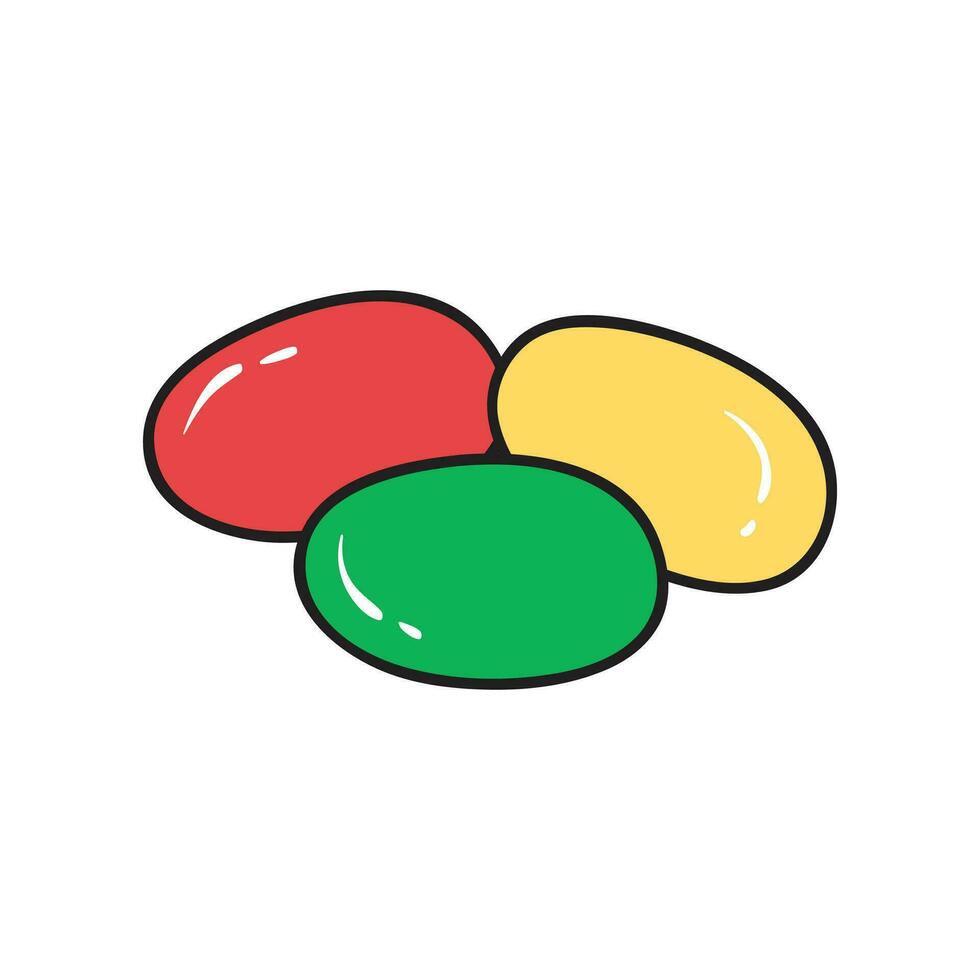 Candy vector illustration in doodle style. Isolated on white background.