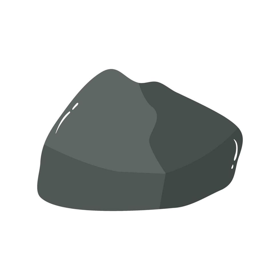 Rock Stone Cartoon Illustration Isolated In White. Grass Rock Cartoon Illustration vector