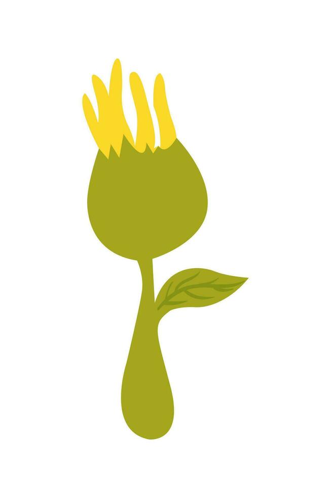 Sunflower Cartoon Illustration Isolated In White vector