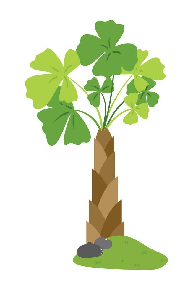 Palm Tree Illustration In Flat Style Isolated In White Background. Tropical Summer Plant Illustration. vector